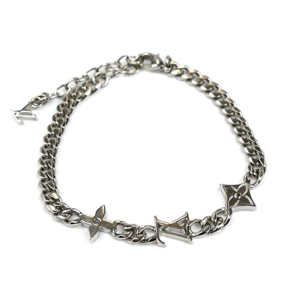 LOUIS VUITTON Louis Vuitton Metal Monogram Row Bracelet M1407A - 23.5cm Unisex - Picture 1 of 5